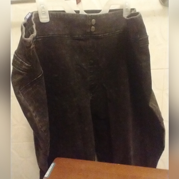 Terra & Sky Black Jeggings Black Acid Wash High Weight Skinny - Picture 6 of 16